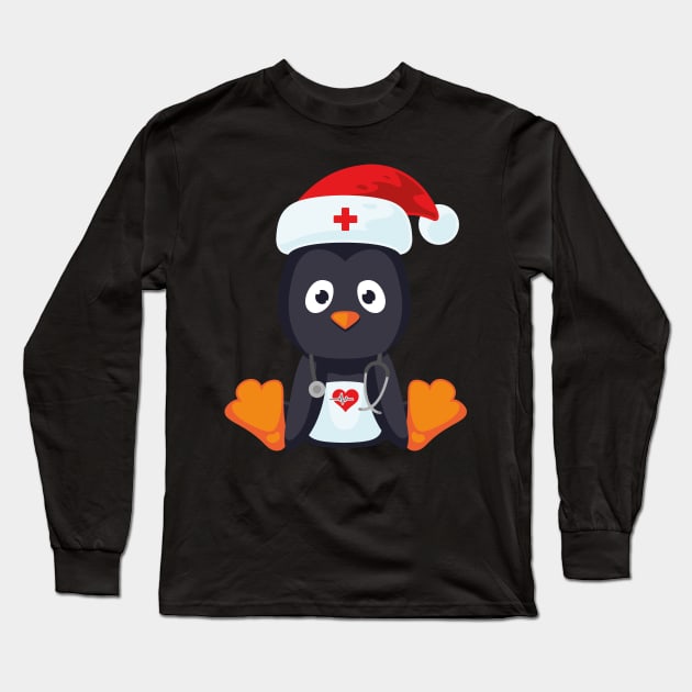 Cute Penguin Nursing Gifts For Nurse Funny Christmas Long Sleeve T-Shirt by trendingoriginals